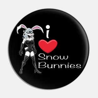 I Heart Snow Bunnies Pin