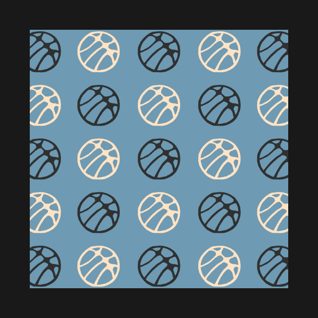 Blue Basketball Ball Pattern Black and White by OneLook