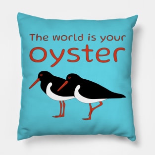 The World Is Your Oyster Pied Oystercatcher Pillow