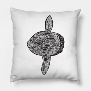 Ocean Sunfish or Mola - cool and cute fish design - light colors Pillow