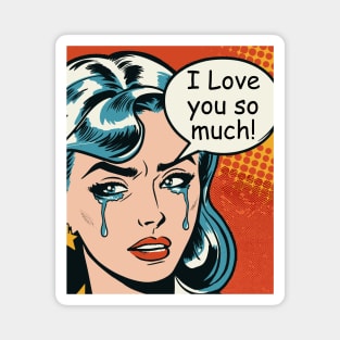 pop art crying girl Magnet