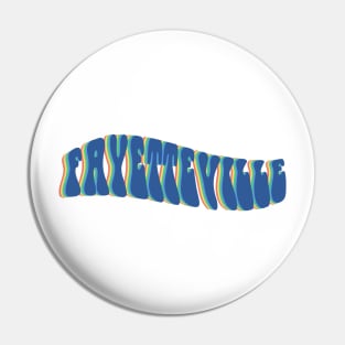 Fayetteville Arkansas Warped Text Design Pin