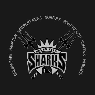 Seven City Sharks-Trident BLACK T-Shirt