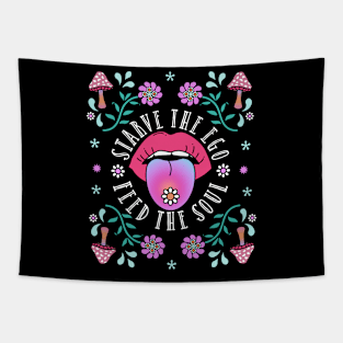 Feed your soul, hippy, mushroom retro peace and love Tapestry