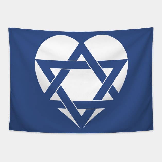 Israel - Star of David Heart Tapestry by C E Richards