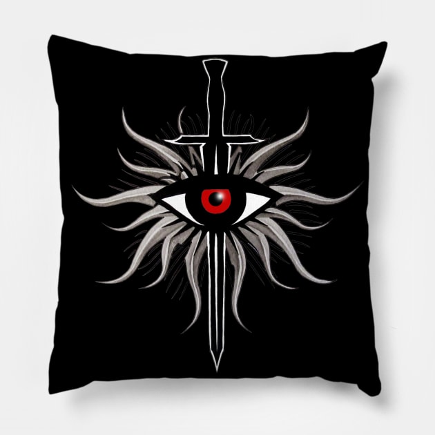 Inquisition Sign Pillow by valentinahramov