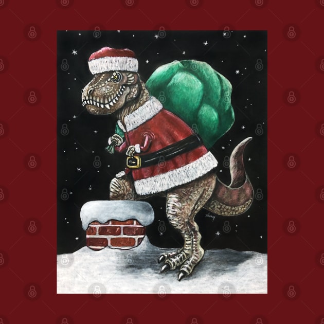 Santasaurus by GardenPartyArt