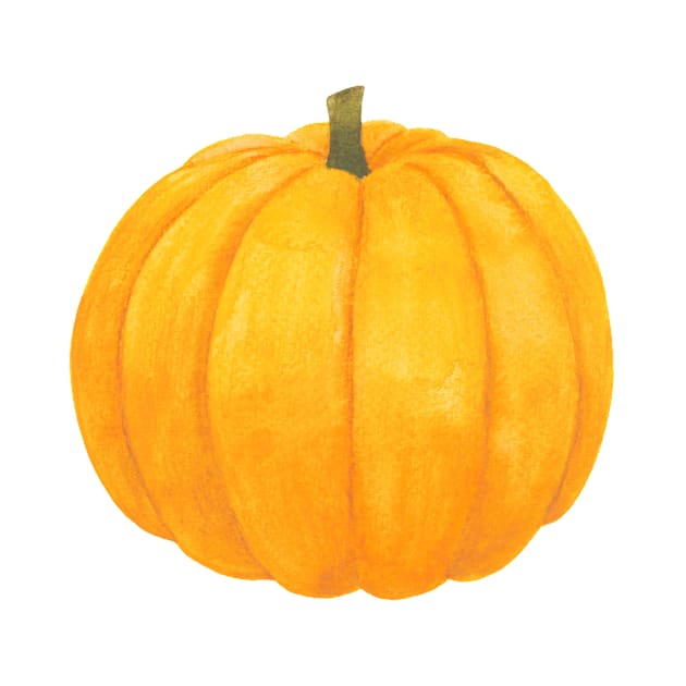 Orange Pumpkin ~ Watercolor painting by aurin