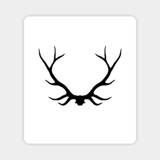 Buck Antlers - Black on White Magnet