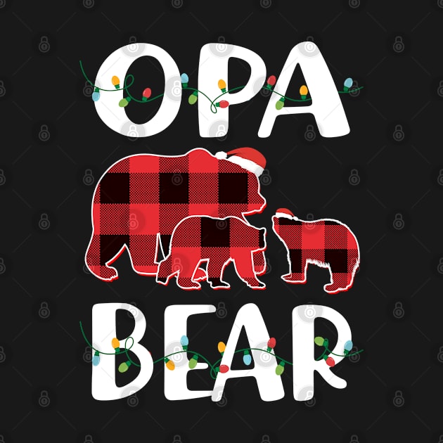 Opa Bear Red Plaid Christmas Pajama Matching Family Gift by intelus