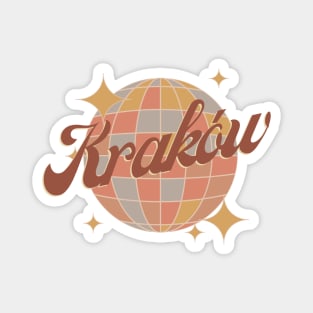 Kraków Krakow Cracow Poland Retro Vintage Design Magnet