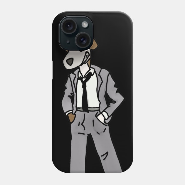 dog in a suit Phone Case by coolmerchstuff
