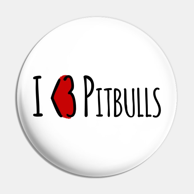 I Heart Pitbulls Statement Pin by bpcreate