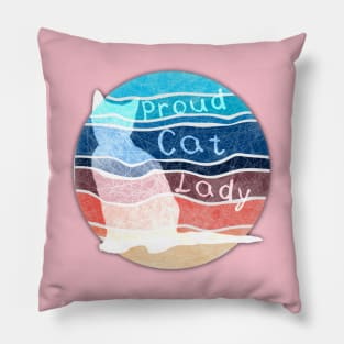 Vintage beach cat - proud cat lady light Pillow