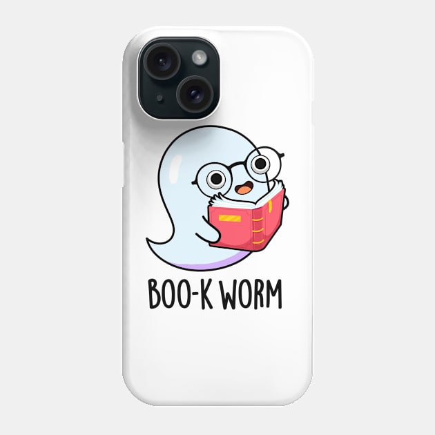 Boo-k Worm Cute Halloween Bookworm Ghost Pun Phone Case by punnybone