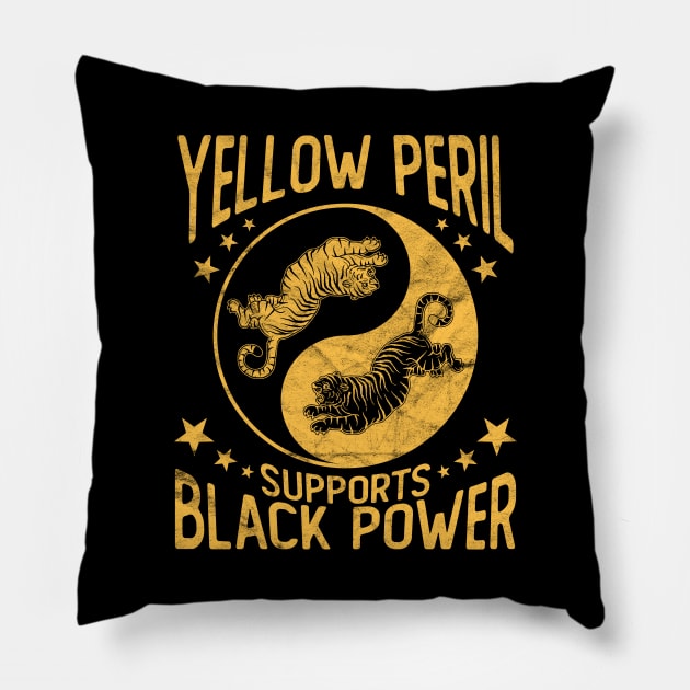 Yellow Peril Supports Black Power Pillow by EbukaAmadiObi19