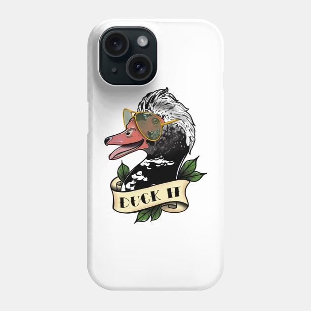 Duck it! Phone Case by Jurassic Ink