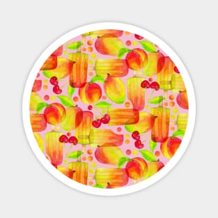 Summer Mango Pop on Pink Magnet