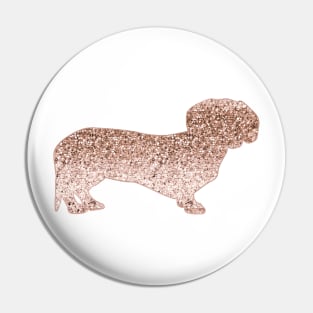 Rose gold glitter Sausage Dog Pin