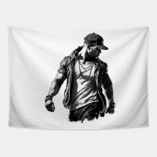 nipsey retro black and white Tapestry