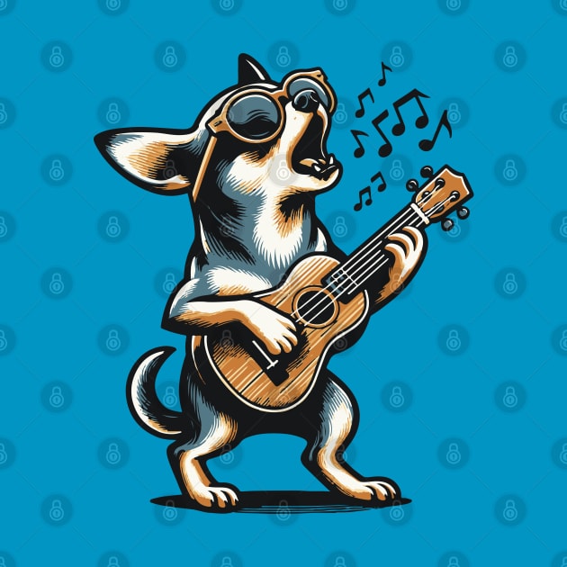 Dog Playing Guitar Singing Chihuahua Funny Dog Mariachi by BraaiNinja