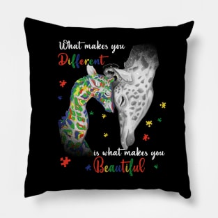 What Makes You Different autism awareness Pillow