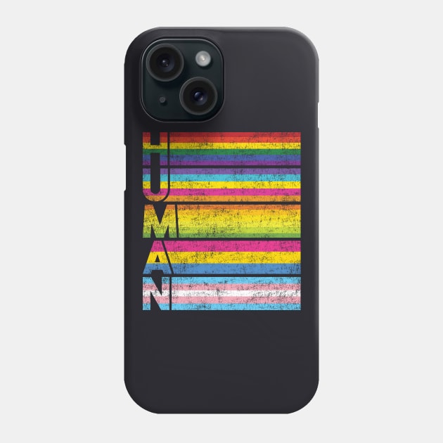 Retro LGBTQ+ Human Equality Rainbow Gay Pride Phone Case by shirtsyoulike