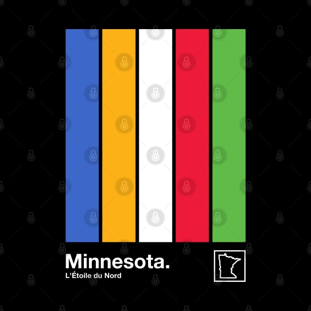 Minnesota State Flag  // Original Minimalist Artwork Poster Design by DankFutura