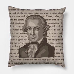 Emmanuel Kant Portrait and Quote Pillow