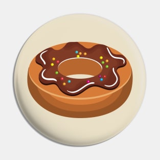 Chocolate Donut with Rainbow Sprinkles Pin