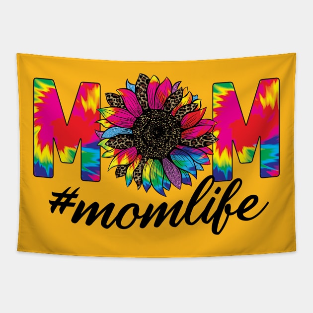 Mom Life Tie Dye Tapestry by Samphelinshop