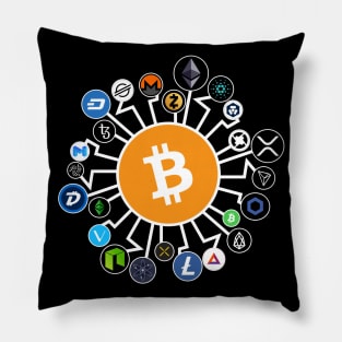 Crypto Cryptocurrency Bitcoin Chainlink Tezos Pillow