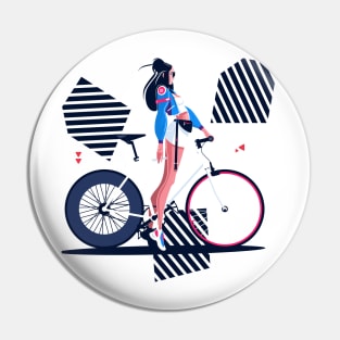 Girl on a bike Pin