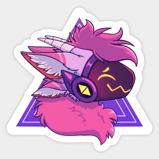 Protogen Fursuit Waving Cosmic Red stars Fursona Furry Sticker