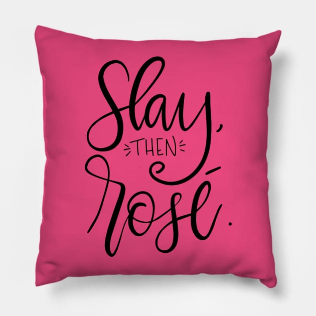 Slay Then Rose Pillow by sergiovarela