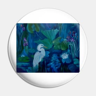 Snowy Egret Pin