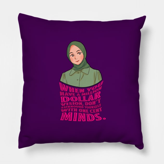 A million dollar vision| Hijabi girl Pillow by Emy wise