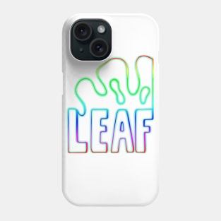 colored word leaf with tree leaf outline Phone Case