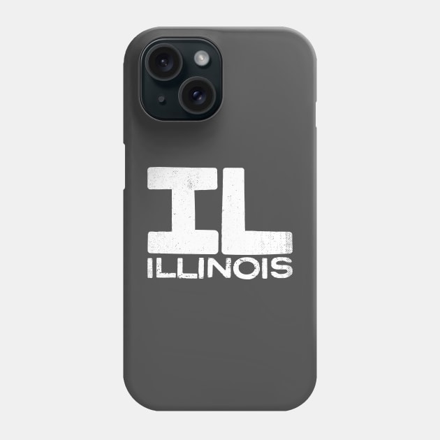 IL Illinois State Vintage Typography Phone Case by Commykaze