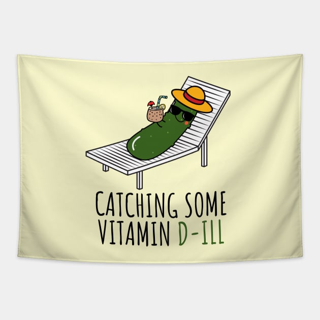 Catching Some Vitamin D-ill Funny Pickle Tapestry by DesignArchitect