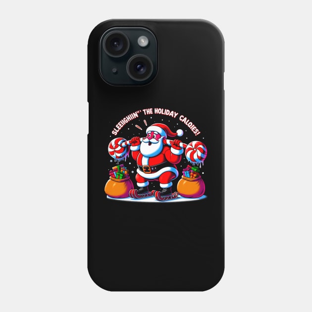 Sleighing' the Holiday Calories Funny  santa Phone Case by T-shirt US