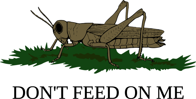 Don't Feed on Me Gadsden Flag with Grasshopper Kids T-Shirt by SunGraphicsLab