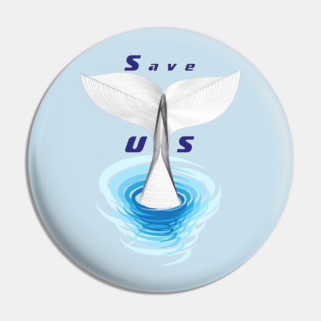 Save the Dolphins T-shirt Pin by TotaSaid