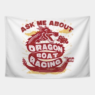 Ask Me About Dragon Boat Racing Retro Look Funny Tapestry