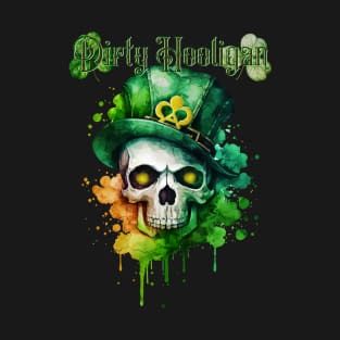 St. Patrick's Day Dirty Hooligan Clover Design T-Shirt