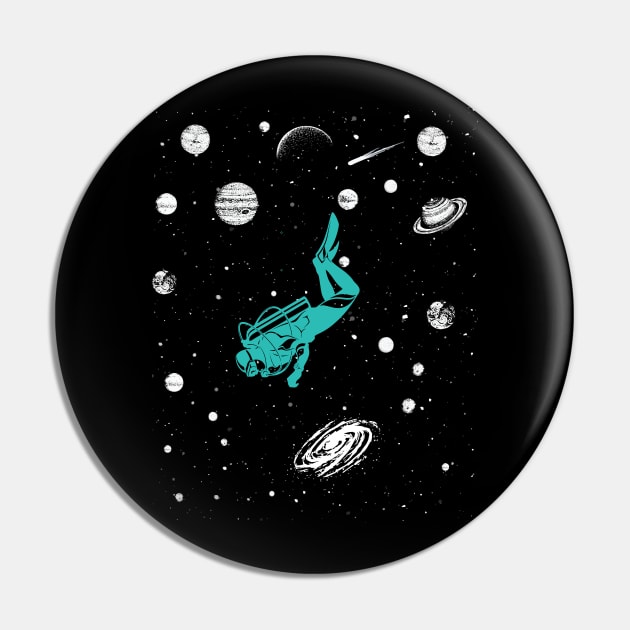 Scuba Diving In Saturn Solar System Space Scuba Diver Pin by mrsmitful01