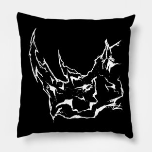 Rhino Tribal Graffiti White Pillow