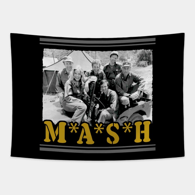 Retro MASH Cast Tapestry by joeysartworld