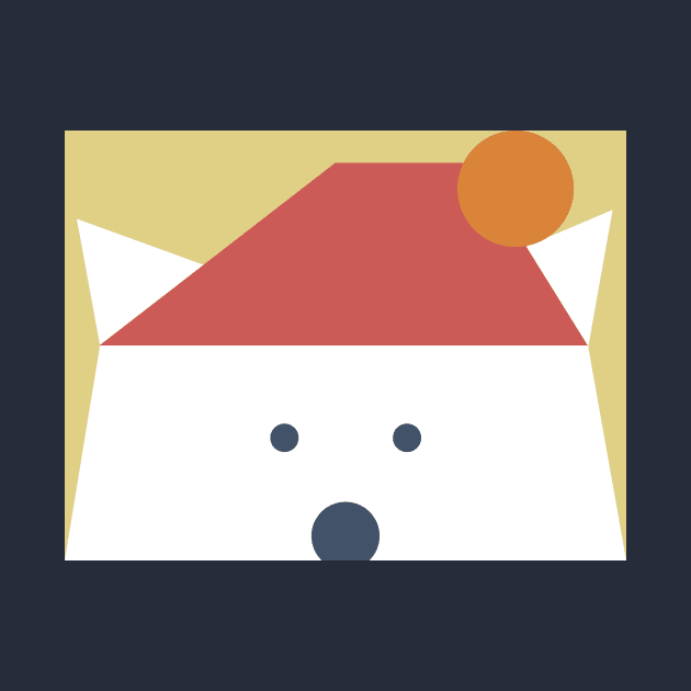 Peek-a-Boo Bear with Red and Orange Hat, Navy and Gold by ABKS