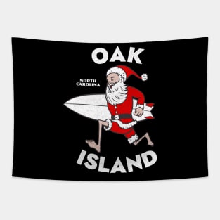 Oak Island, NC Christmas Vacationing Skiing Santa Tapestry